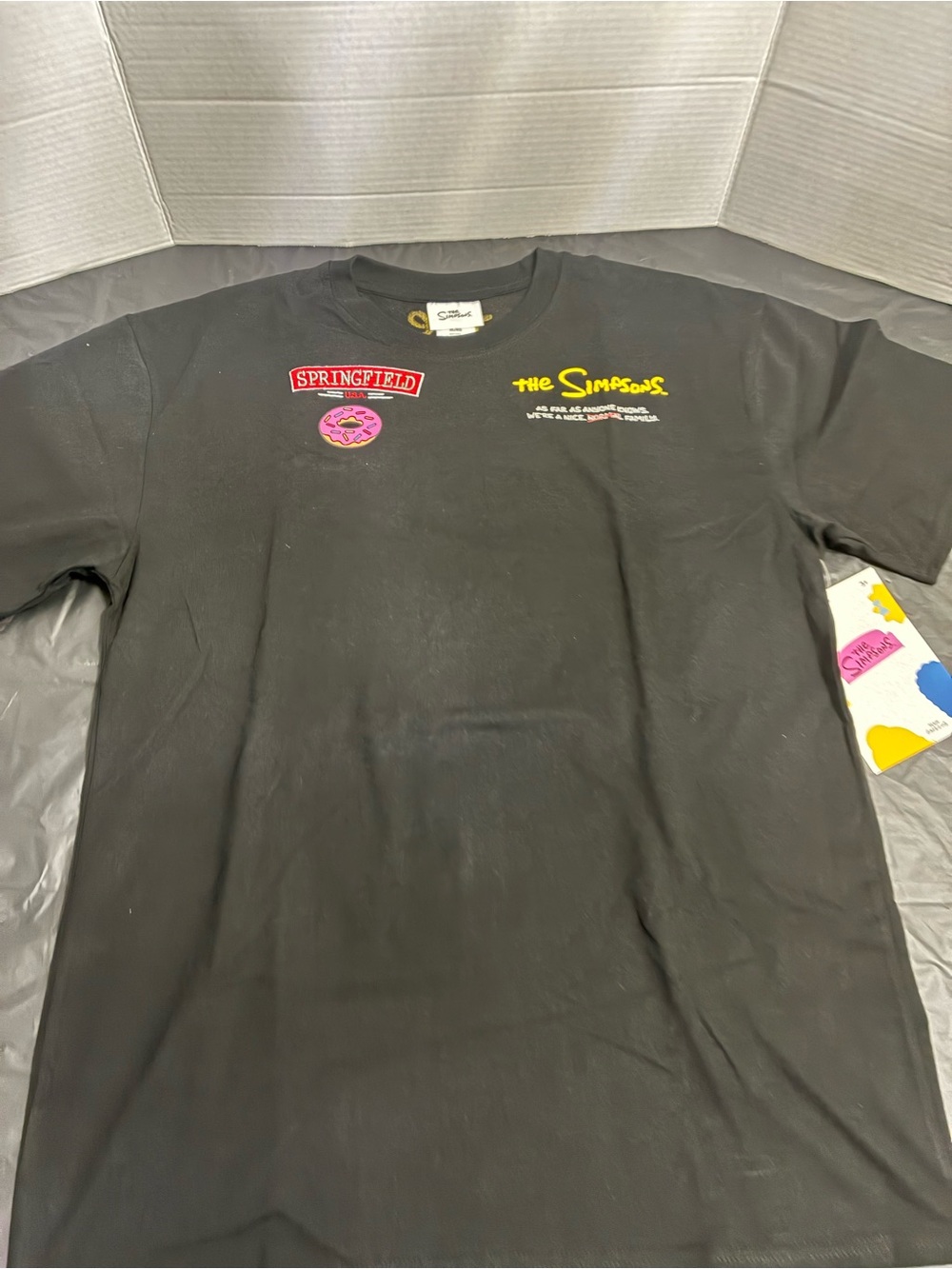 The Simpsons Springfield Donut Black Graphic Tee